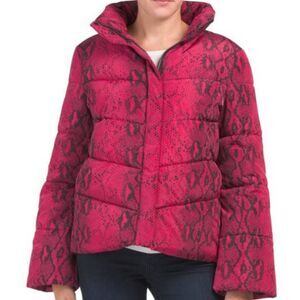 Betsey Johnson | Animal Print | Bright Pink | Sz S | Puffer Jacket